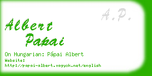 albert papai business card